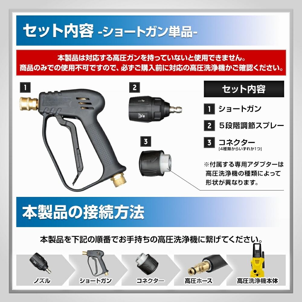 Amazon | YOURS(ユアーズ): 洗車 ショートガン 単品 [アイリスオーヤマ